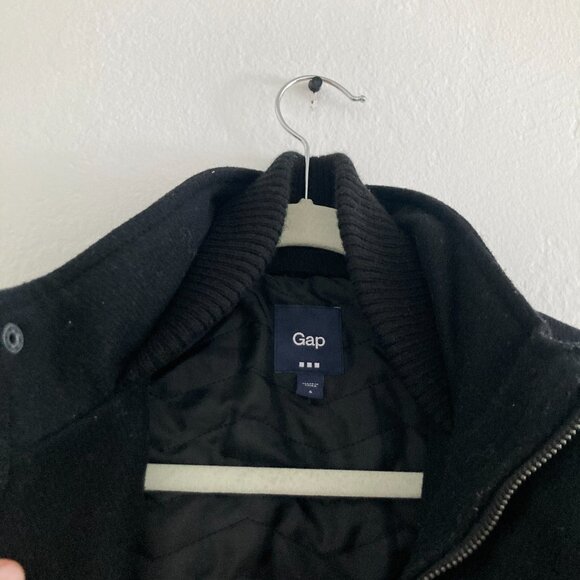 GAP Factory Men's Wool Blend Worker Jacket Zip Up Black Quilted Insulated Small - Picture 12 of 16